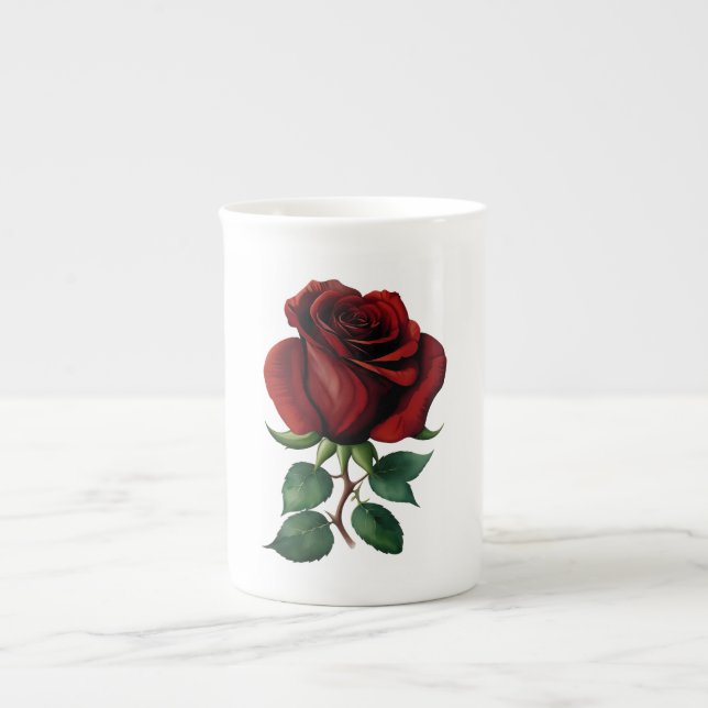 Tasse En Porcelaine Roses rouges (Devant)