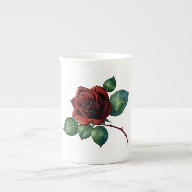 Tasse En Porcelaine Roses rouges (Devant)