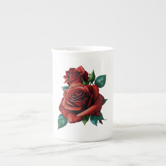Tasse En Porcelaine Roses rouges
