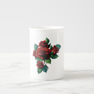 Tasse En Porcelaine Roses rouges