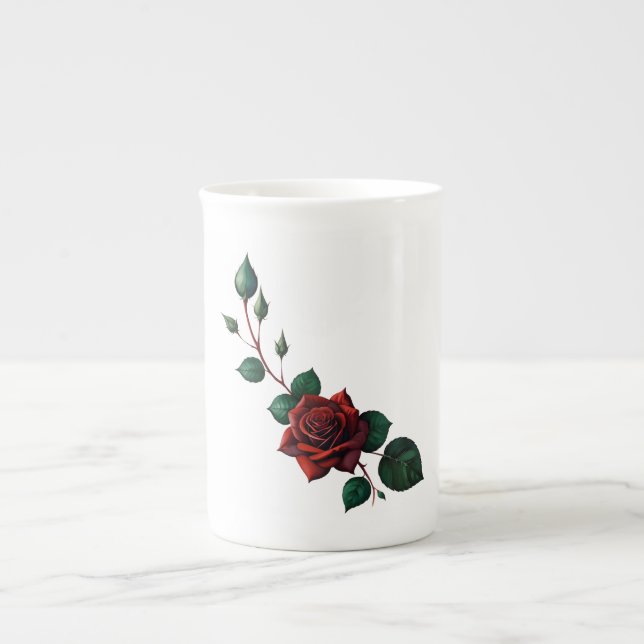 Tasse En Porcelaine Roses rouges (Devant)