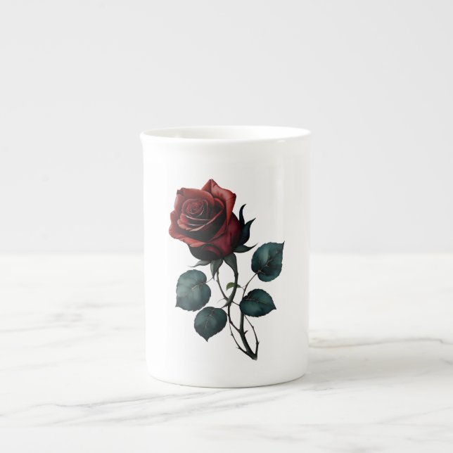 Tasse En Porcelaine Roses rouges (Devant)