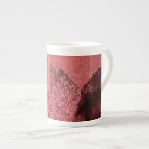 Tasse En Porcelaine Rouge rose noir amour inspiré peinture abstraite a