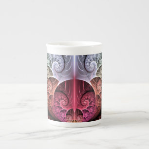 Tasse En Porcelaine Rythme cardiaque, art fractal surréaliste abstrait