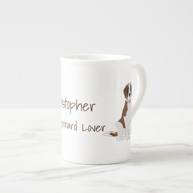Tasse En Porcelaine Saint Bernard Design personnalisé (Devant droit)