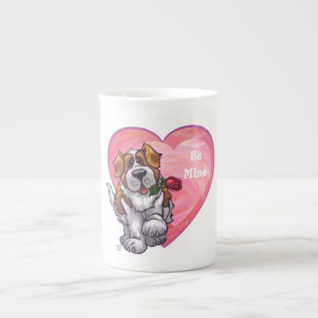 Tasse En Porcelaine Saint-Bernard Valentin (Devant)