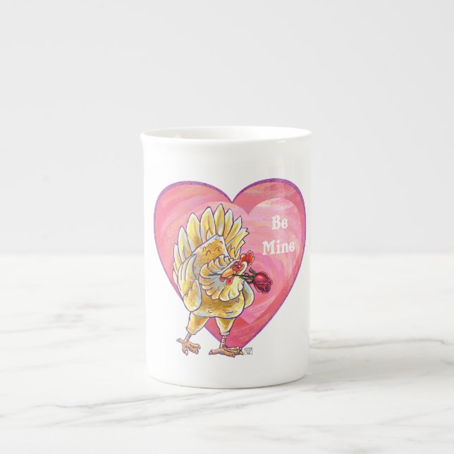 Tasse En Porcelaine Saint-Valentin au poulet (Devant)
