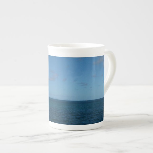 Tasse En Porcelaine Sainte-Lucie Horizon Océan Bleu (Devant droit)