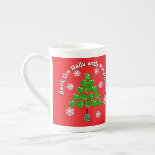 Tasse En Porcelaine Sapin de Noël de pickleball Fêtez Noël