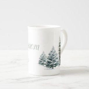 Tasse En Porcelaine Scène d'hiver personnalisée