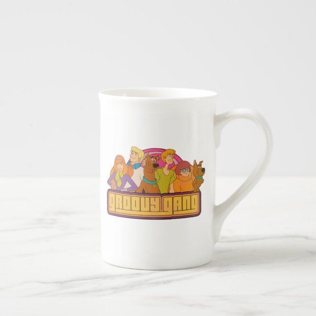 Tasse En Porcelaine Scooby-Doo | Graphique de dessin rétro "Gang Super (Droite)