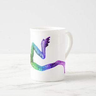 Tasse En Porcelaine Sculpture de grenouille aux couleurs de l'arc-en-c