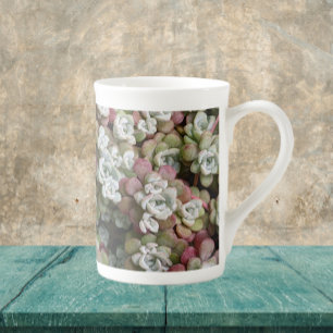 Tasse En Porcelaine Sedum Spathulifolium Succulents Floral