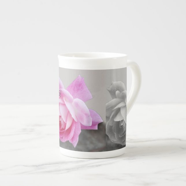 Tasse En Porcelaine S'est levée la conception (Devant droit)