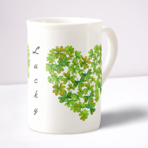 Tasse En Porcelaine Shamrocks chanceux