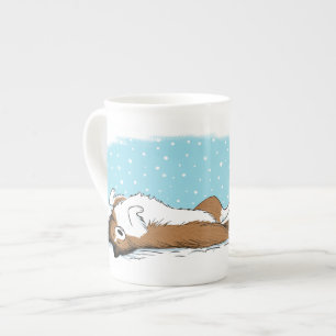 Tasse En Porcelaine Shetland Sheepdog Snow Dog Shelter Vacances hivern