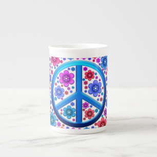 Tasse En Porcelaine Signe de paix hippie