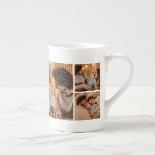 Tasse En Porcelaine Simple moderne 1ère Fête des pères photo collage f