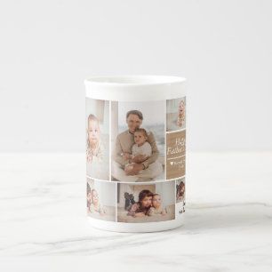 Tasse En Porcelaine Simple moderne Fête des pères photo collage famill