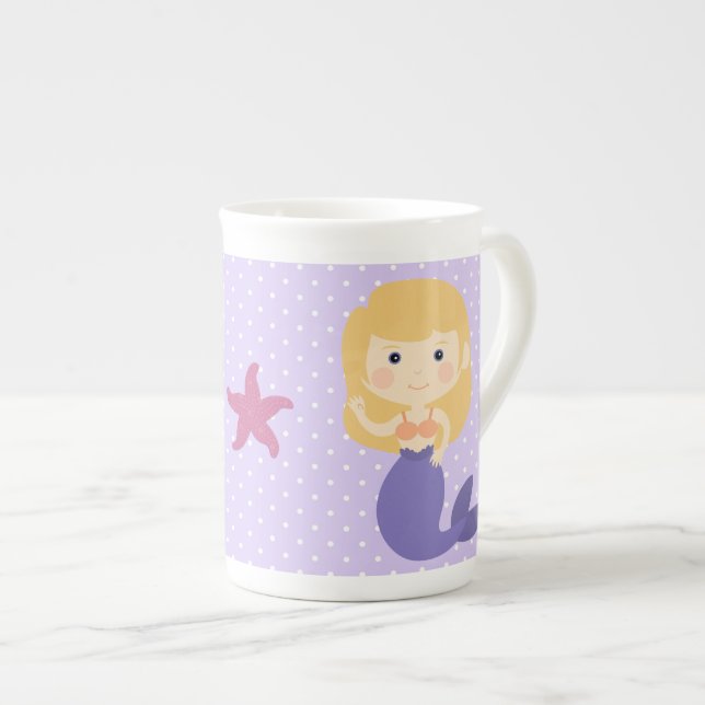 Tasse En Porcelaine Sirène Violette (Devant droit)
