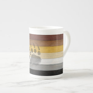 Tasse En Porcelaine SlipperyJoe's Bear Pride drapeau de la texture du 