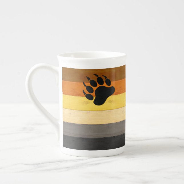 Tasse En Porcelaine SlipperyJoe's Bear Pride drapeau de la texture du  (Gauche)