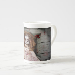 Tasse En Porcelaine SlipperyJoe's déplaisante poupée visage pâle sang
