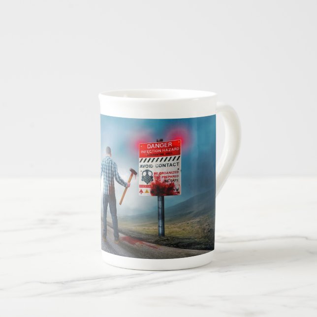 Tasse En Porcelaine SlipperyJoe's heureux Halloween yeux brillants zom (Devant droit)