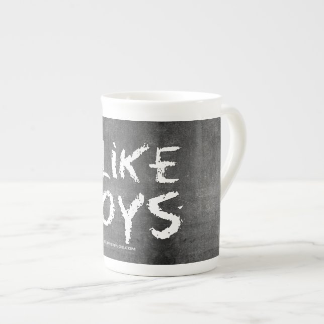 Tasse En Porcelaine SlipperyJoe's I Like Boys sale tableau noir (Devant droit)