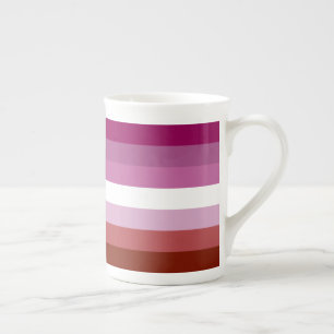 Tasse En Porcelaine SlipperyJoe's lesbian pride flag feminine communit