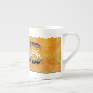 Tasse En Porcelaine SlipperyJoe's petit ours mot orange-brun pro