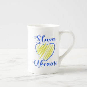 Tasse En Porcelaine Slogan Slava La gloire ukrainienne au coeur de l'U