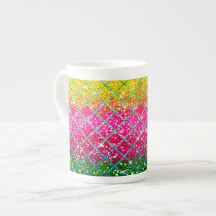 Tasse En Porcelaine Snakeskin rose parties scintillant