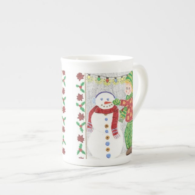 Tasse En Porcelaine Snowman 2 muqueuse spécialisée (Devant droit)