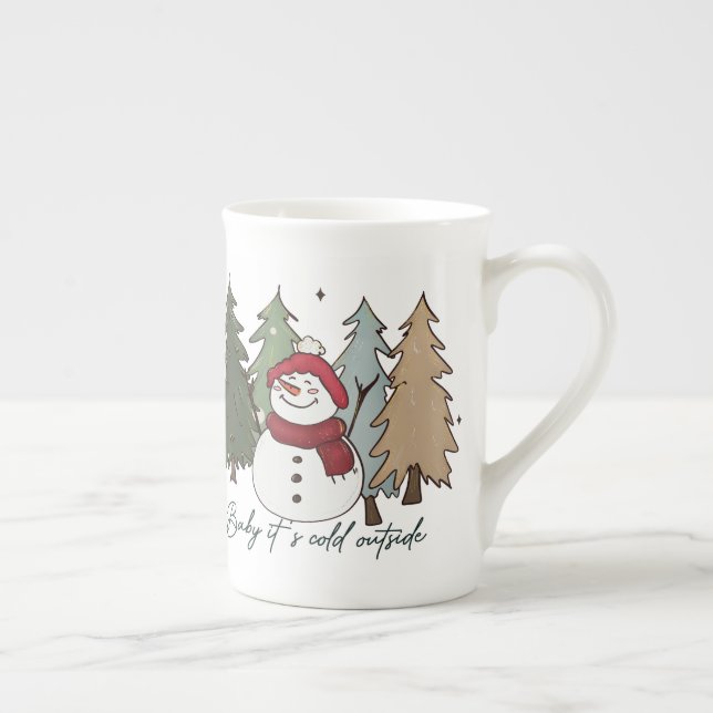 Tasse En Porcelaine Snowman Baby Il fait froid dehors (Droite)