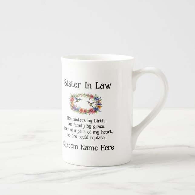 Tasse En Porcelaine Soeur Totalement Personnalisée En Droit Cousin Etc (Droite)