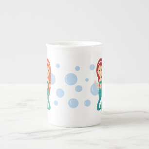 Tasse En Porcelaine Soeurs de sirène de dessin dans l'océan
