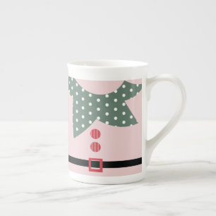 Tasse En Porcelaine Soirée de Noël Rose Elf Suit