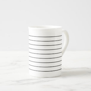 Tasse En Porcelaine Sophistiqué Stripes Coupe de Thé noir et blanc