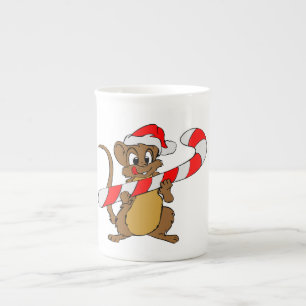 Tasse En Porcelaine Souris avec du sucre de canne de Noël