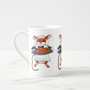 TASSE EN PORCELAINE SOURIS DE THANKSGIVING PÈLERIN 