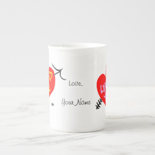 Tasse En Porcelaine Soyez mon amour Vous deux Coeurs rouges Valentine