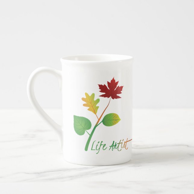 Tasse En Porcelaine Soyez un artiste de la vie Citation motivationnell (Gauche)