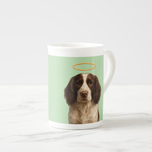 Tasse en porcelaine Springer Spaniel Ange / Diable (Devant droit)