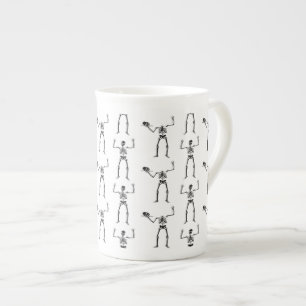 Tasse En Porcelaine Squelettes d'Halloween, des friandises ou un sort,