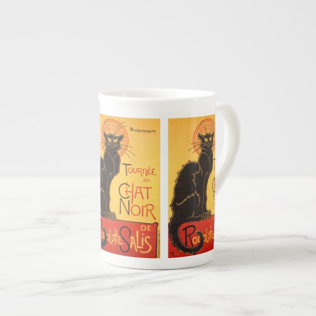 Tasse En Porcelaine Steinlen : Conversation Noir (Devant droit)
