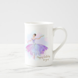 Tasse En Porcelaine Style Ballerina Anniversaire Voeux   Anniversaire