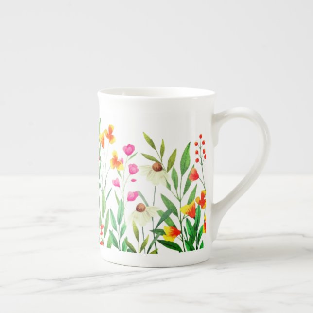 Tasse En Porcelaine Sublimation fleur sauvage (Droite)