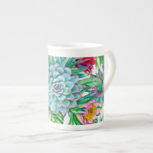 Tasse En Porcelaine Succulent jardin tropical