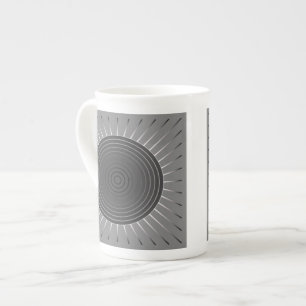 Tasse En Porcelaine Sunburst géométrique moderne - Hématite foncé gris